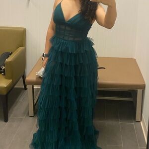 Elegant Teal Evening Gown